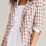 Joie Anilah Double Breasted Blazer Jacket Plaid Brown Red White Size Small Photo 0