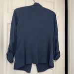 Banana Republic  Silk Blend Unstructured Knit Sweatshirt Blazer, Navy Blue Sz S Photo 9
