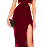 Michael Costello Revolve Burgundy Velvet Maxi Dress Photo 0