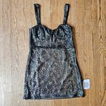 Topshop NWT!  Black and Silver Micro Mini Dress Size 8 Photo 2