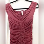 House Of CB  London Tiggy Wine Off Shoulder Ruched Front Bardot Dress Photo 10