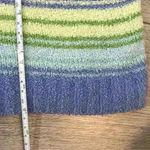 Carolyn Taylor  Blue & Green Striped Turtleneck Sweater Size Large Photo 9