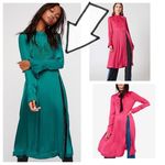 Free People Green New Day Embroidered Tunic Dress long line contemporary Photo 1