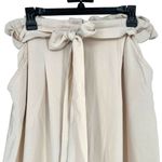 Bar III High-Waist Wide-Leg Pants With Tie Belt Ivory Cream Size Large Photo 1