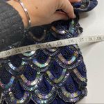 STENAY silk heavily beaded dress sequins cocktail cruise wedding size 2 vintage Silver Photo 6