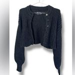 ASOS  Ribbed Chunky Knit Women’s Black Crop Cardigan size 2 Photo 1