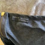 ZARA  W&B Collection Black Leather Collar Gray Dolman Top Back Zip size large Photo 4