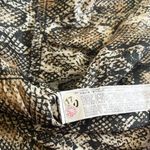 ZARA  Brown Snakeskin Animal Print Long Sleeve Button Front Tie Neck Midi Dress L Photo 7