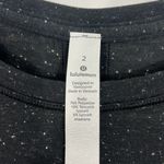 Lululemon Size 2 Black Speckled Part Ways Split Back Short Sleeve Active Top Photo 6