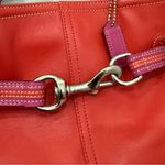 Coach Rare Vintage Authentic  9286 Leather Red-Orange/Pink Hampton Carryall Tote Photo 11