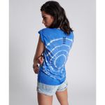 One Teaspoon  Blue Hand Dyed Logo Organic Crew Tee Shirt Size Medium NWT Photo 1