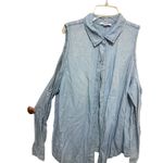BB Dakota Womens Chambray Sleeveless Shirt w/ Sleeves Light Wash Denim Size L Photo 3