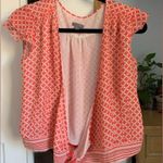 Ann Taylor Wrap Top coral and cream white size small Photo 1