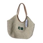 Stoney Clover Lane New  Raffia Woven Scoop Tote Fresh From Hamptons CS patchs Photo 1