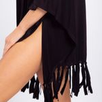 Mono B Black‎ Fringe Swim Coverup Black Size M Photo 2