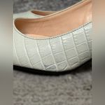 AGL Croc Embossed Off White Block Heel Leather Pumps Women’s 7 Formal Elegant Photo 4