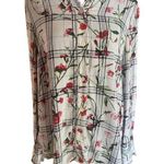 Rachel Roy Collection Red Floral Check Ruffle Cuff Feminine Blouse Women’s SZ 6 Photo 0