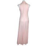 None VINTAGE Pink Beaded Gown 2 Piece Sleeveless Cardigan Plunging Neckline Photo 3