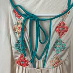 Vtg 2 piece JC Penney Robe Large Lingerie Cream Nightgown with Teal Accents ❤️ Green Photo 2