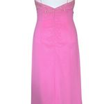 Vintage 90s Y2K Pink Whimsical Beaded Sequin Flower Prom Dress XL Fairycore Glam Photo 5