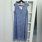 J.Jill  Border Print Maxi Dress Floral Blue Cottage Boho Paisley Size XL NWT Photo 14