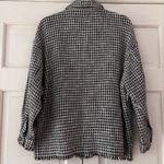 ZARA  Shacket Oversized Jacket Houndstooth Tweed Blue Fringe‎ Size Small Blazer Photo 10