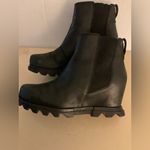 Sorel women black leather platform Joan Rhapsody waterproof wedge boots 8.5 Photo 3