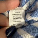 Evereve Blue White Stripe Button Up Short Sleeve Shirt Top Womens Size Small Photo 6