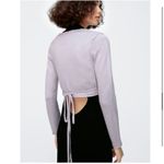 ZARA NWT  KNIT WRAP CROPPED CARDIGAN LILAC Photo 7