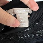 Banana Republic Black All Over Lace Back Button Down Crewneck Blouse XSmall Photo 5