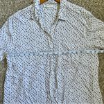 π¦ Beach Lunch Lounge White Black Polka Dot Heart Star Button Down Blouse XL Photo 5