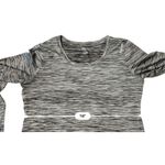 Reebok  Gray Striped High Low Thumbhole Activewear Top Shirt LARGE‎ Urban Runner Photo 7