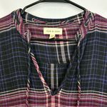 Cloth & Stone  Jewel Tone Long Sleeve Plaid Shift Shirt Dress Size Medium Photo 2