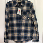 Bass Outdoor Womens Shirt S‎ Blue Bflex Plaid Button Up Pocket Long Sleeve NWT Photo 0