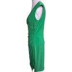 Ralph Lauren Lauren  Green Cap Sleeve Ruched V Neck Dress Size 10 Photo 1