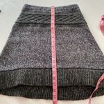prAna Wool Blend Knit Sweater Skirt | Gray Cable Knit Winter Skirt XS Photo 3