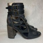 FREEBIRD by Steven Freebirds by Steven Tiara Open Toe Sandal Bootie Boot Size 8 Black Leather Photo 3