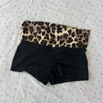 Leopard Print Foldover Shorts Black Photo 2