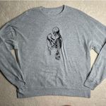 SheIn : Gray Skeleton Kitty Crewneck Sweatshirt Photo 3