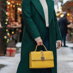 Badgley Mischka  yellow handbag vegan leather Photo 1