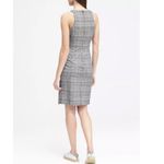 Banana Republic Plaid Bi-Stretch Racer-Neck Sheath Dress Size 6 Black White Photo 1