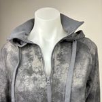 Danskin Grey Tie Dye Marble Print Collar Zip Hooded Athletic Jacket Sweater Top Photo 5
