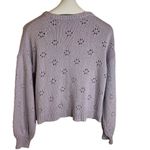 Madewell Women’s Floral Pointelle Pullover Pink Cotton Sweater Sold Out Online L Photo 4