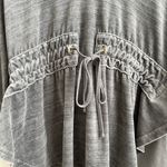 Juicy Couture Vintage Y2K Grey Velour Drape Short Wide Sleeve Hooded Poncho Cape Photo 6