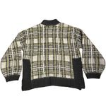 Nine West  fuzzy, mock turtleneck sweater in yellow & gray plaid size large Photo 8