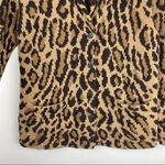 Lauren Ralph Lauren Leopard Print Lambswool Cardigan Sweater Button Front Sz Med Tan Photo 11