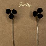 Shiraleah  CHICAGO Fiore Small Black Earrings Dainty Dangle Floral NWT Photo 1