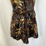 Maxine of Hollywood Vintage Romper Swimwear Tropical Leaf Print Lined Women 14 Photo 2