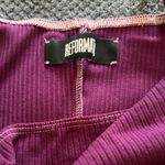 Reformation  ribbed plum purple bodysuit stretchy‎ square neck Sz Small Photo 1