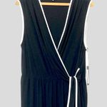 Tahari NWT USA Women’s 2X Liquid Knit Wide Leg Black & White Sleeveless Jumpsuit Photo 1